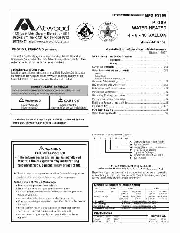 Atwood Mobile Products Water Heater 10-E-page_pdf